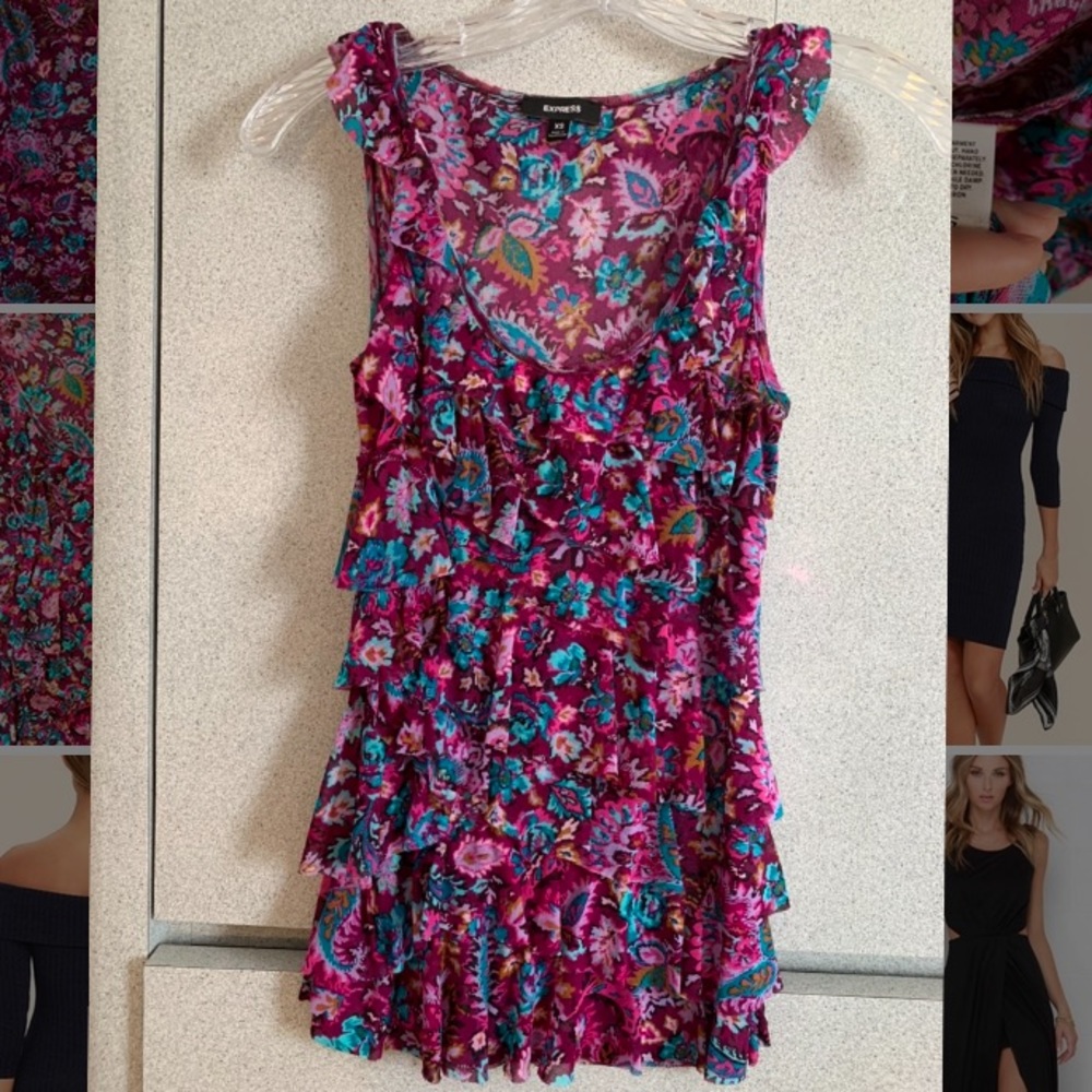Flowy Ruffled Tank Top from Express
